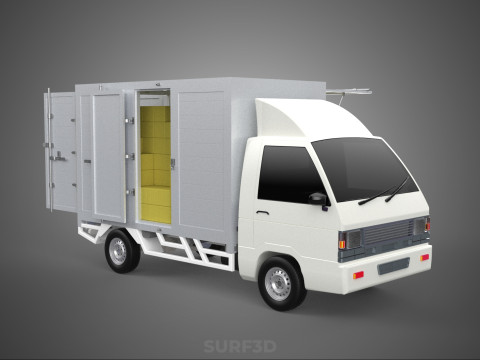 PACKAGE COURIER BOX DELIVERY TRUCK FREIGHT SHIPPING CARGO CAR 3D मॉडल