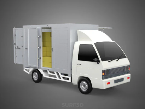 PACKAGE COURIER BOX DELIVERY TRUCK FREIGHT SHIPPING CARGO CAR 3D Model