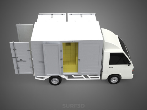 PACKAGE COURIER BOX DELIVERY TRUCK FREIGHT SHIPPING CARGO CAR 3D मॉडल