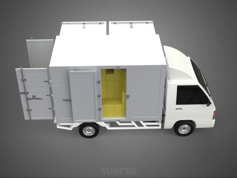 PACKAGE COURIER BOX DELIVERY TRUCK FREIGHT SHIPPING CARGO CAR 3D Model