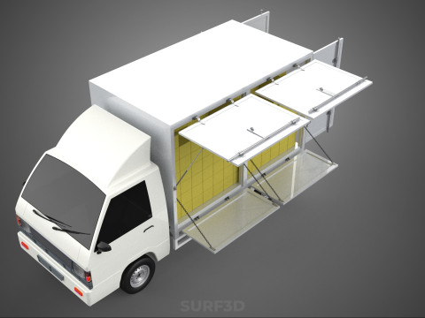 PACKAGE COURIER BOX DELIVERY TRUCK FREIGHT SHIPPING CARGO CAR 3D मॉडल