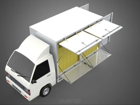 PACKAGE COURIER BOX DELIVERY TRUCK FREIGHT SHIPPING CARGO CAR 3D Model