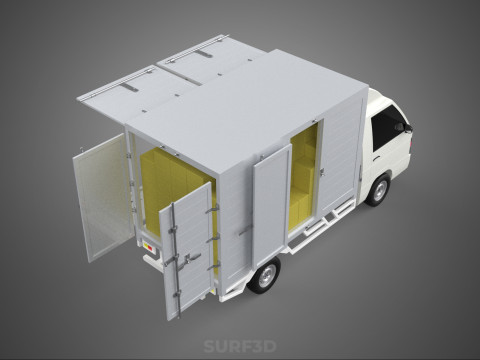 PACKAGE COURIER BOX DELIVERY TRUCK FREIGHT SHIPPING CARGO CAR 3D मॉडल