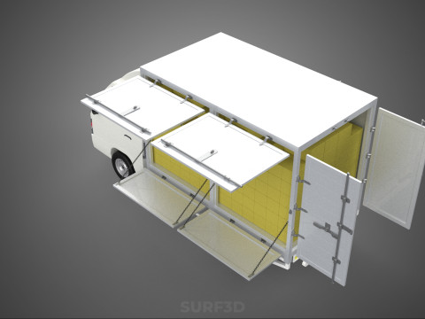 PACKAGE COURIER BOX DELIVERY TRUCK FREIGHT SHIPPING CARGO CAR 3D मॉडल