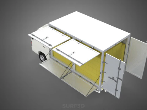PACKAGE COURIER BOX DELIVERY TRUCK FREIGHT SHIPPING CARGO CAR 3D Model