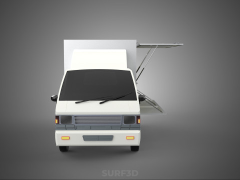 PACKAGE COURIER BOX DELIVERY TRUCK FREIGHT SHIPPING CARGO CAR 3D मॉडल