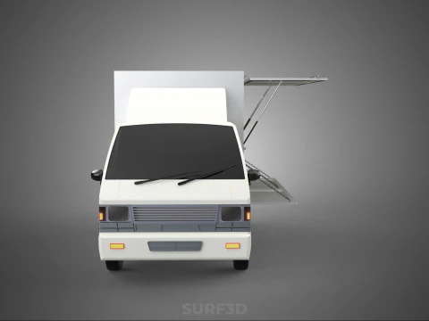PACKAGE COURIER BOX DELIVERY TRUCK FREIGHT SHIPPING CARGO CAR 3D Model