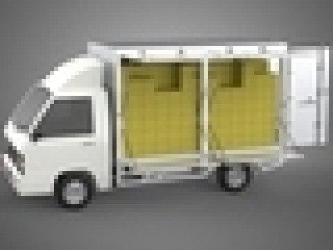 PACKAGE COURIER BOX DELIVERY TRUCK FREIGHT SHIPPING CARGO CAR 3D मॉडल