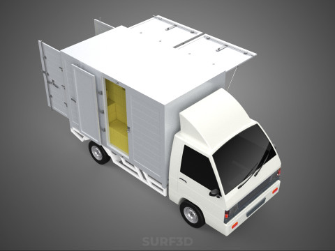 PACKAGE COURIER BOX DELIVERY TRUCK FREIGHT SHIPPING CARGO CAR 3D मॉडल