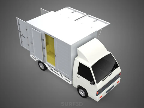 PACKAGE COURIER BOX DELIVERY TRUCK FREIGHT SHIPPING CARGO CAR 3D Model