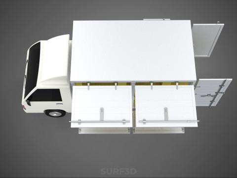 PACKAGE COURIER BOX DELIVERY TRUCK FREIGHT SHIPPING CARGO CAR 3D मॉडल