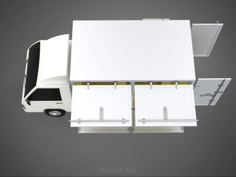 PACKAGE COURIER BOX DELIVERY TRUCK FREIGHT SHIPPING CARGO CAR 3D Model