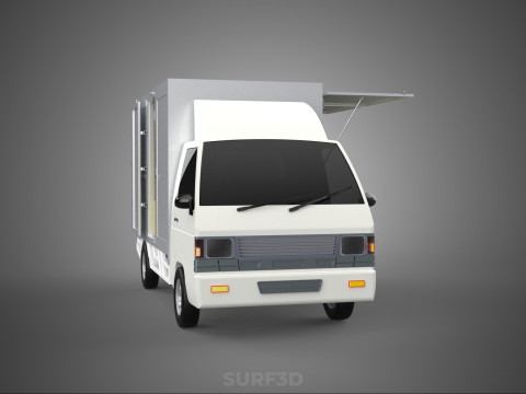 PACKAGE COURIER BOX DELIVERY TRUCK FREIGHT SHIPPING CARGO CAR 3D मॉडल
