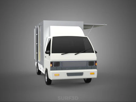 PACKAGE COURIER BOX DELIVERY TRUCK FREIGHT SHIPPING CARGO CAR 3D Model
