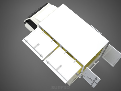 PACKAGE COURIER BOX DELIVERY TRUCK FREIGHT SHIPPING CARGO CAR 3D मॉडल