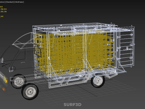 PACKAGE COURIER BOX DELIVERY TRUCK FREIGHT SHIPPING CARGO CAR 3D मॉडल