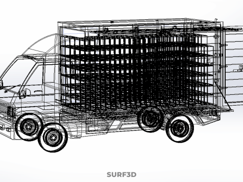 PACKAGE COURIER BOX DELIVERY TRUCK FREIGHT SHIPPING CARGO CAR 3D मॉडल