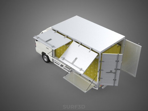 DELIVERY BOX TRUCK FREIGHT SHIPPING CARGO TRAILER CONTAINER CAR 3D 模型
