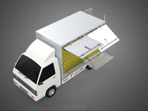 DELIVERY BOX TRUCK FREIGHT SHIPPING CARGO TRAILER CONTAINER CAR 3D 模型