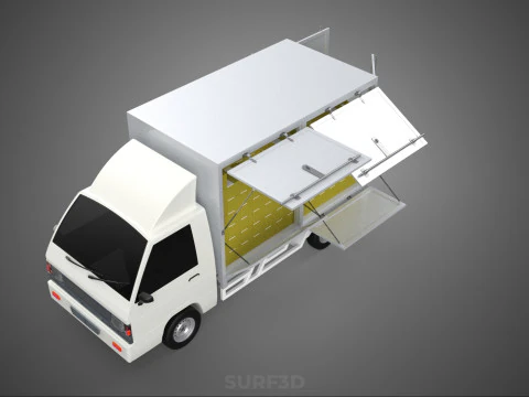 DELIVERY BOX TRUCK FREIGHT SHIPPING CARGO TRAILER CONTAINER CAR 3D Model