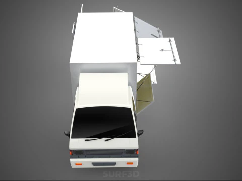 DELIVERY BOX TRUCK FREIGHT SHIPPING CARGO TRAILER CONTAINER CAR 3D Model