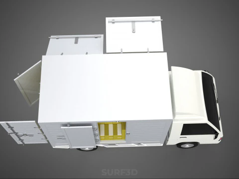 DELIVERY BOX TRUCK FREIGHT SHIPPING CARGO TRAILER CONTAINER CAR 3D Model