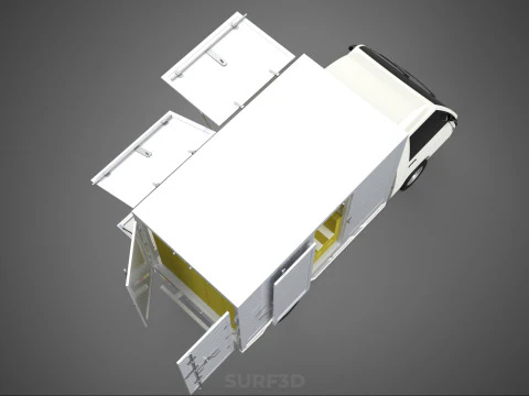 DELIVERY BOX TRUCK FREIGHT SHIPPING CARGO TRAILER CONTAINER CAR 3D Model
