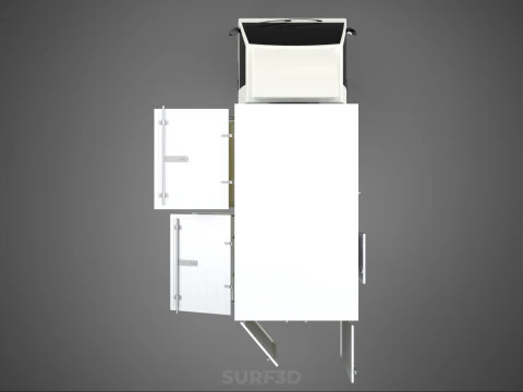 DELIVERY BOX TRUCK FREIGHT SHIPPING CARGO TRAILER CONTAINER CAR 3D Model