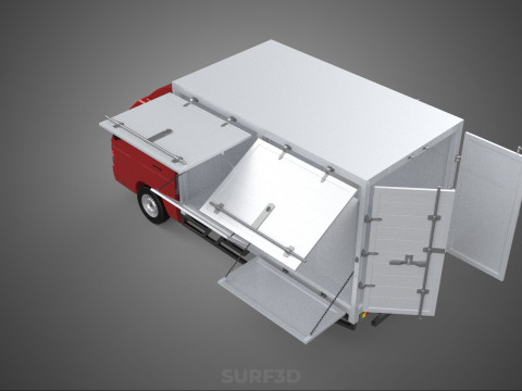 EMPTY SHIPMENT CUBE VAN BOX TRUCK PICKUP VEHICLE TRANSPORT CAR 3D मॉडल