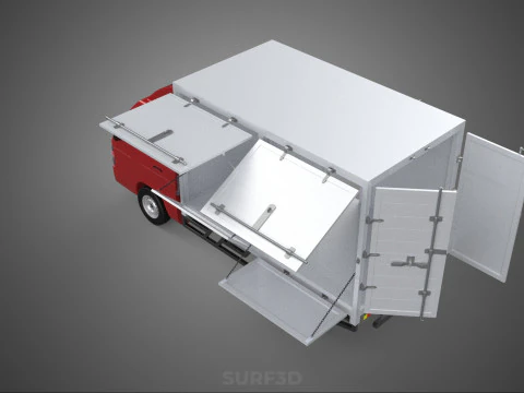 EMPTY SHIPMENT CUBE VAN BOX TRUCK PICKUP VEHICLE TRANSPORT CAR 3D Model