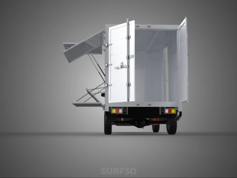 EMPTY SHIPMENT CUBE VAN BOX TRUCK PICKUP VEHICLE TRANSPORT CAR 3D Model