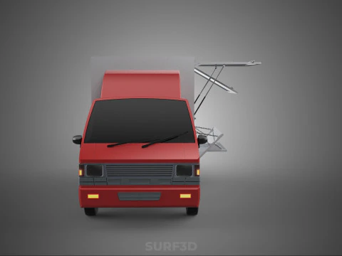 EMPTY SHIPMENT CUBE VAN BOX TRUCK PICKUP VEHICLE TRANSPORT CAR 3D Model