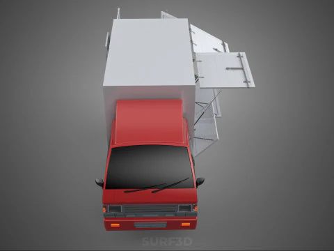 EMPTY SHIPMENT CUBE VAN BOX TRUCK PICKUP VEHICLE TRANSPORT CAR 3D Model