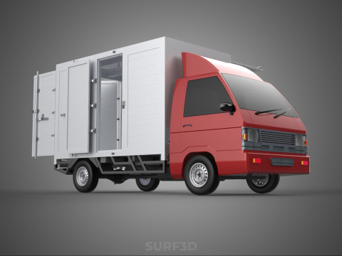 EMPTY SHIPMENT CUBE VAN BOX TRUCK PICKUP VEHICLE TRANSPORT CAR 3D मॉडल