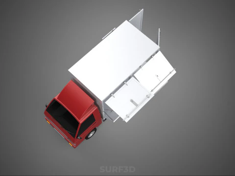 EMPTY SHIPMENT CUBE VAN BOX TRUCK PICKUP VEHICLE TRANSPORT CAR 3D Model