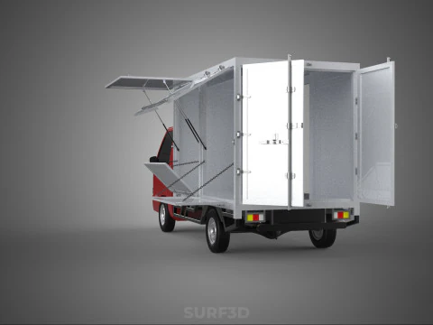 EMPTY SHIPMENT CUBE VAN BOX TRUCK PICKUP VEHICLE TRANSPORT CAR 3D Model