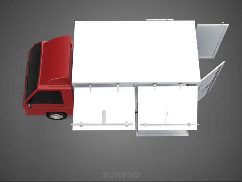 EMPTY SHIPMENT CUBE VAN BOX TRUCK PICKUP VEHICLE TRANSPORT CAR 3D Model