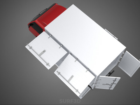 EMPTY SHIPMENT CUBE VAN BOX TRUCK PICKUP VEHICLE TRANSPORT CAR 3D मॉडल