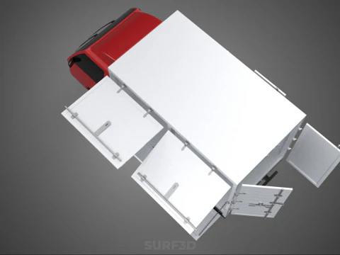 EMPTY SHIPMENT CUBE VAN BOX TRUCK PICKUP VEHICLE TRANSPORT CAR 3D Model