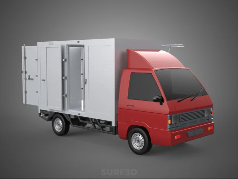 EMPTY SHIPMENT CUBE VAN BOX TRUCK PICKUP VEHICLE TRANSPORT CAR 3D Model