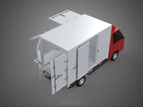 EMPTY SHIPMENT CUBE VAN BOX TRUCK PICKUP VEHICLE TRANSPORT CAR 3D Model