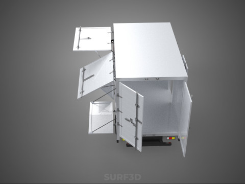 EMPTY SHIPMENT CUBE VAN BOX TRUCK PICKUP VEHICLE TRANSPORT CAR 3D मॉडल