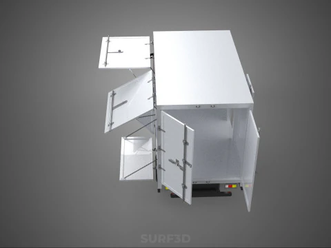 EMPTY SHIPMENT CUBE VAN BOX TRUCK PICKUP VEHICLE TRANSPORT CAR 3D Model