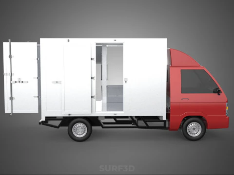 EMPTY SHIPMENT CUBE VAN BOX TRUCK PICKUP VEHICLE TRANSPORT CAR 3D Model