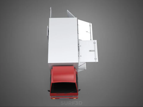 EMPTY SHIPMENT CUBE VAN BOX TRUCK PICKUP VEHICLE TRANSPORT CAR 3D Model