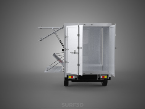 EMPTY SHIPMENT CUBE VAN BOX TRUCK PICKUP VEHICLE TRANSPORT CAR 3D मॉडल