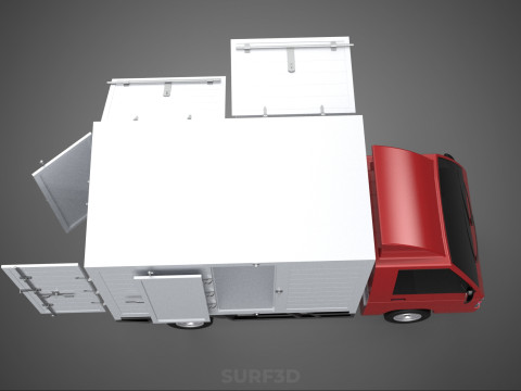 EMPTY SHIPMENT CUBE VAN BOX TRUCK PICKUP VEHICLE TRANSPORT CAR 3D मॉडल