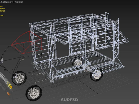 EMPTY SHIPMENT CUBE VAN BOX TRUCK PICKUP VEHICLE TRANSPORT CAR 3D Model