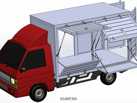 EMPTY SHIPMENT CUBE VAN BOX TRUCK PICKUP VEHICLE TRANSPORT CAR 3D मॉडल