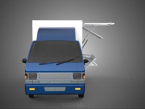 SIDE DOOR PANEL OPEN GATE WINDOW DROP BOX TRUCK FREIGHT CAR CUBE Model 3D